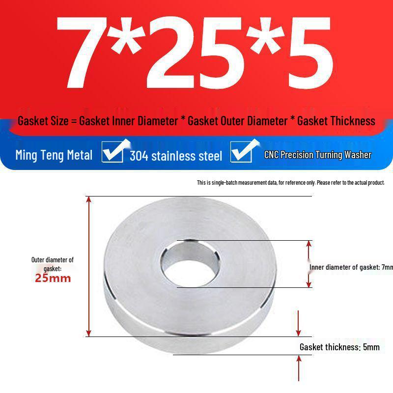 304 Stainless Steel Heavy Duty Thickened Flat Washer - Precision CNC Machined, Custom Non-standard Processing Available