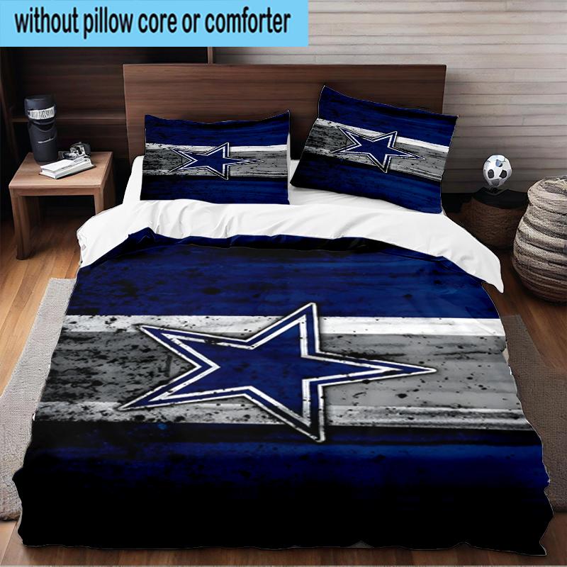Dallas Cowboys  3PCS Bedding Set 2D Printing (Includes 1 Duvet Cover + 2 Pillowcases Coreless), Bedroom decor,Fan gift