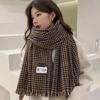 Houndstooth Scarf Women's Winter Warm New Style High End Ins Style High School Girls Student Scarf
