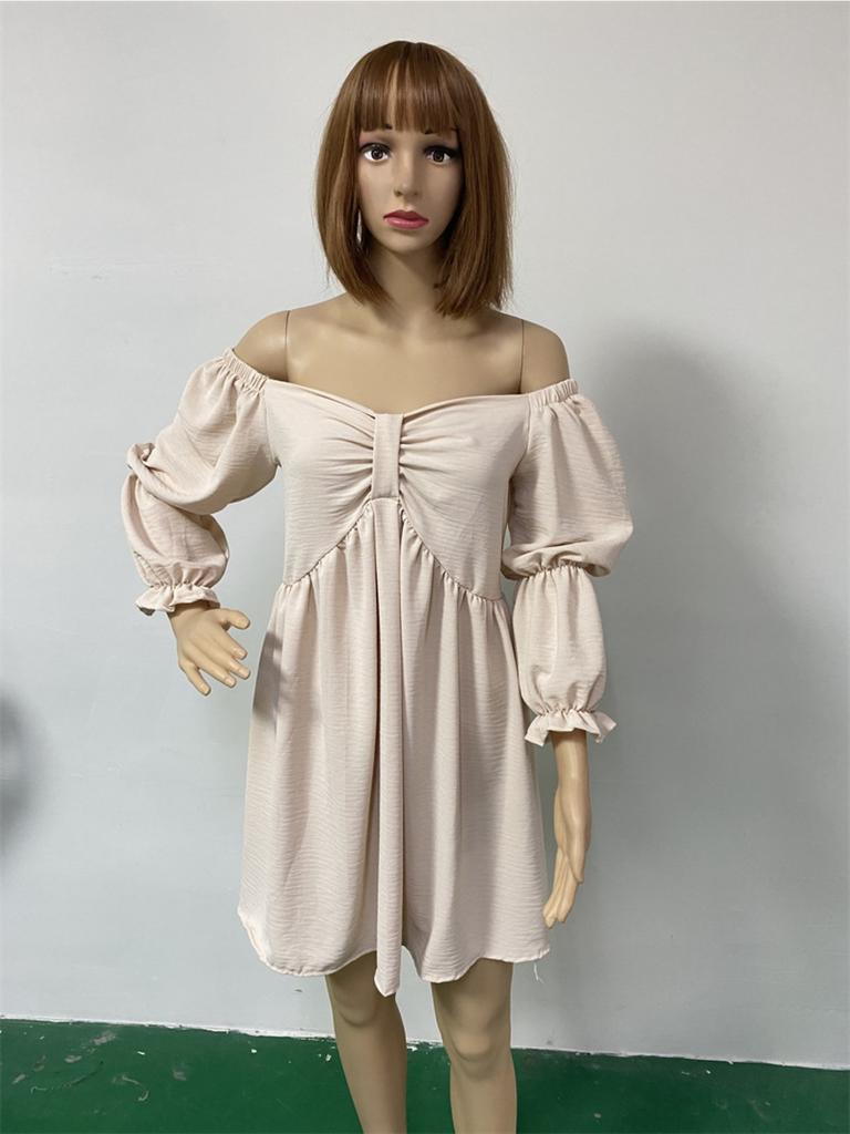 Off Shoulder Solid Color Dress Waist Hugging Elegant Strap Dress for Women Sleeveless Loose Dresses Causal Backless Dress