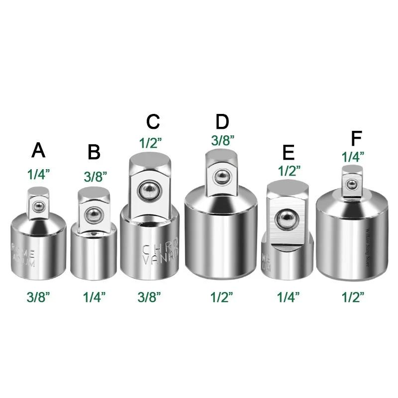 6pcs Vape Ratchet Wrench Gamer Chair Socket Adapter Ecoflow 1/2" Tools 3/8" Axe 1/4" Vevor Stainless Steel Fugees Job Tools Set