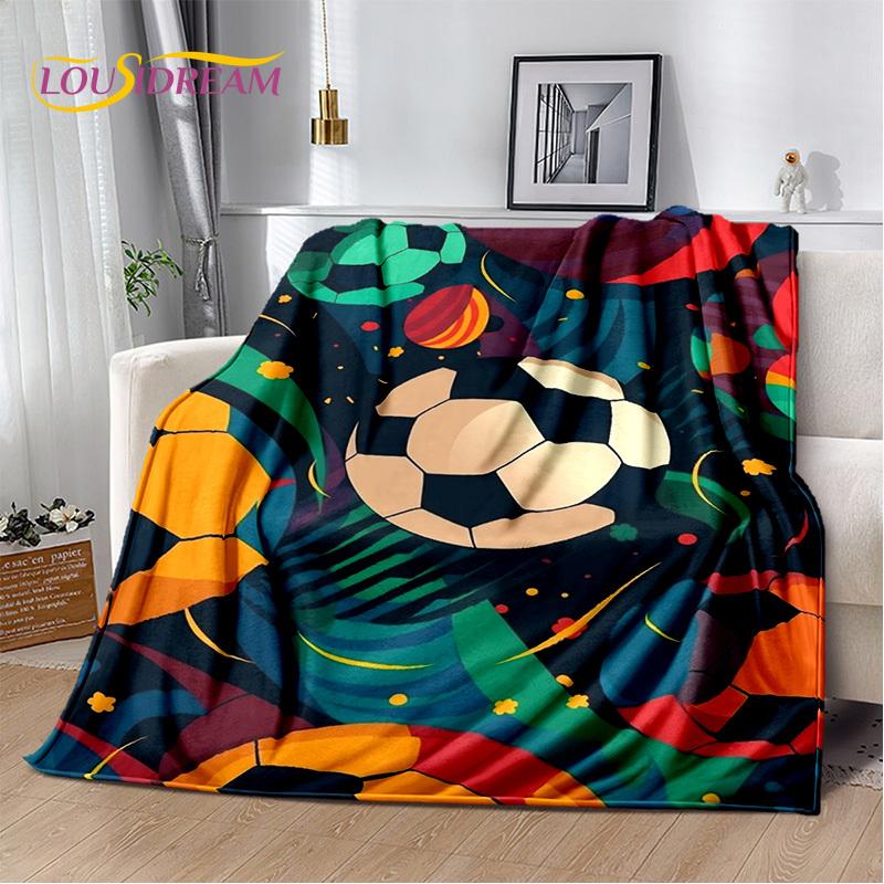 29 Стиль Футбольное поле Футбол Спорт Мультфильм Мягкое одеяло, Мягкий плед для дома Спальня Кровать Диван Дорожный чехол Детский подарок