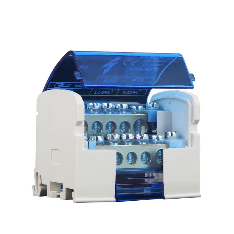 207 Синий распределительный шкаф с клеммной колодкой для нейтрального провода на DIN-рейку