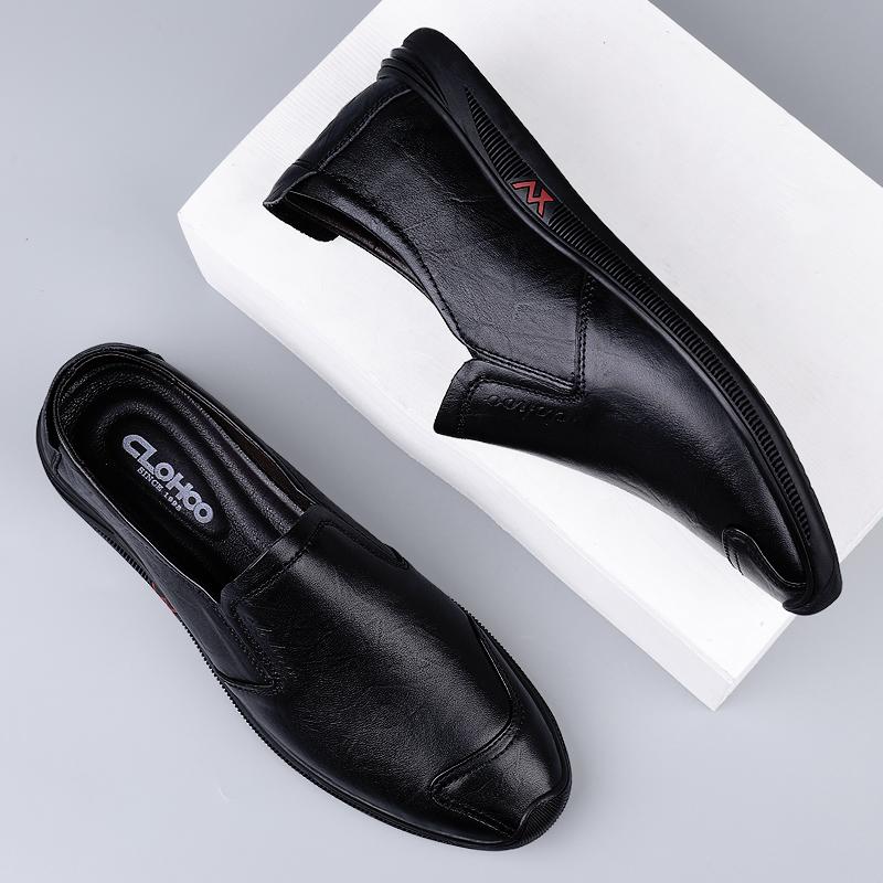 Новейшие мужские мокасины из натуральной кожи, мужские туфли без застежек, мужская обувь для вождения, повседневная модная дышащая обувь класса люкс