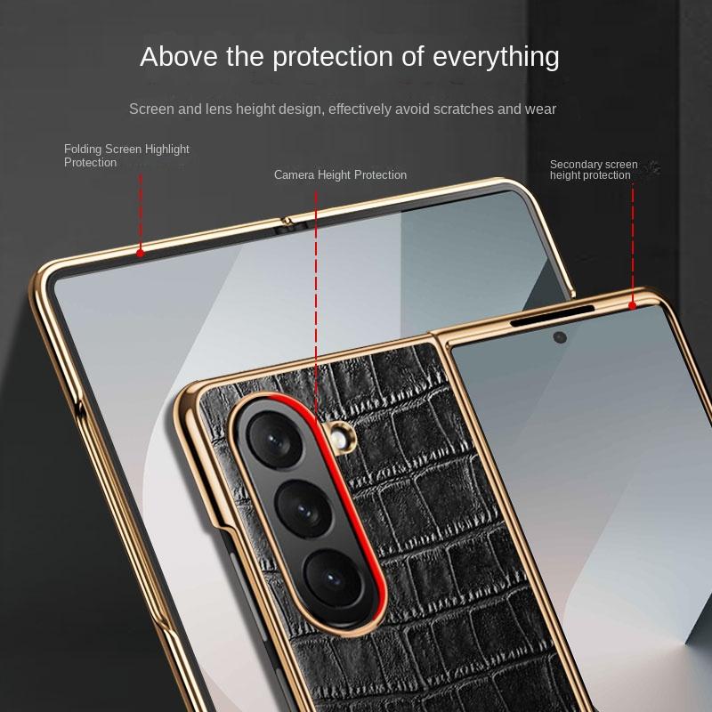 Для Samsung Galaxy Z Fold 7 Чехол Роскошный ПУ Кожа Ударопрочный Защитный Задняя Крышка Чехол Для Z Fold 7 6 5 4 3 Оболочка Телефона