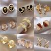 Elegant and sophisticated earrings for women, vintage niche design pearl studs, popular online trend ear accessories