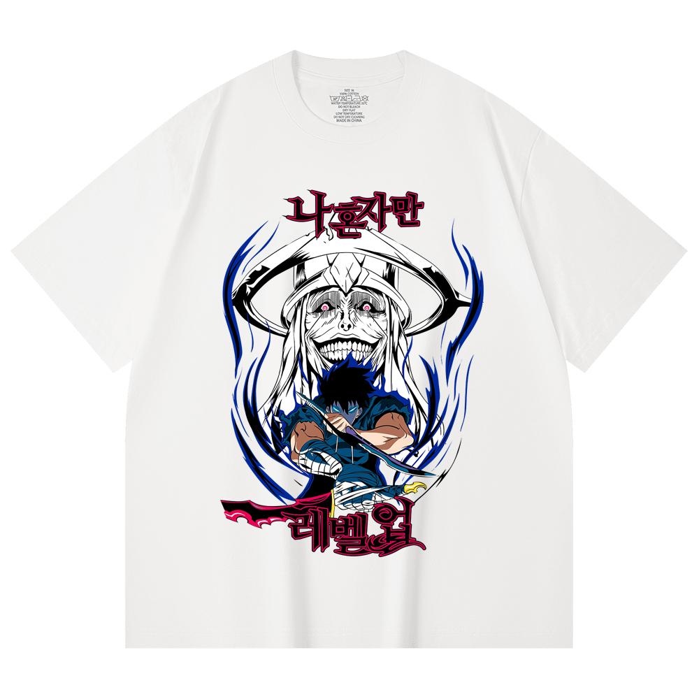230 Gsm 100% Cotton Solo Leveling V9 Print Unisex Heavy Cotton T Shirt