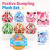 Christmas 13 Plush Bun Toy Set with Steamer Basket, Random 1, Random Tie- Color