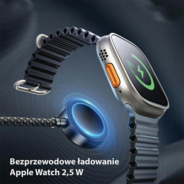 Kabel 3w1 USB-C/Lightning/Watch AWEI 1m 100W Czarny