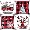 New Christmas Pillow Cover Christmas Cushion Cover Snowflake Elk Christmas Pillow Cover
