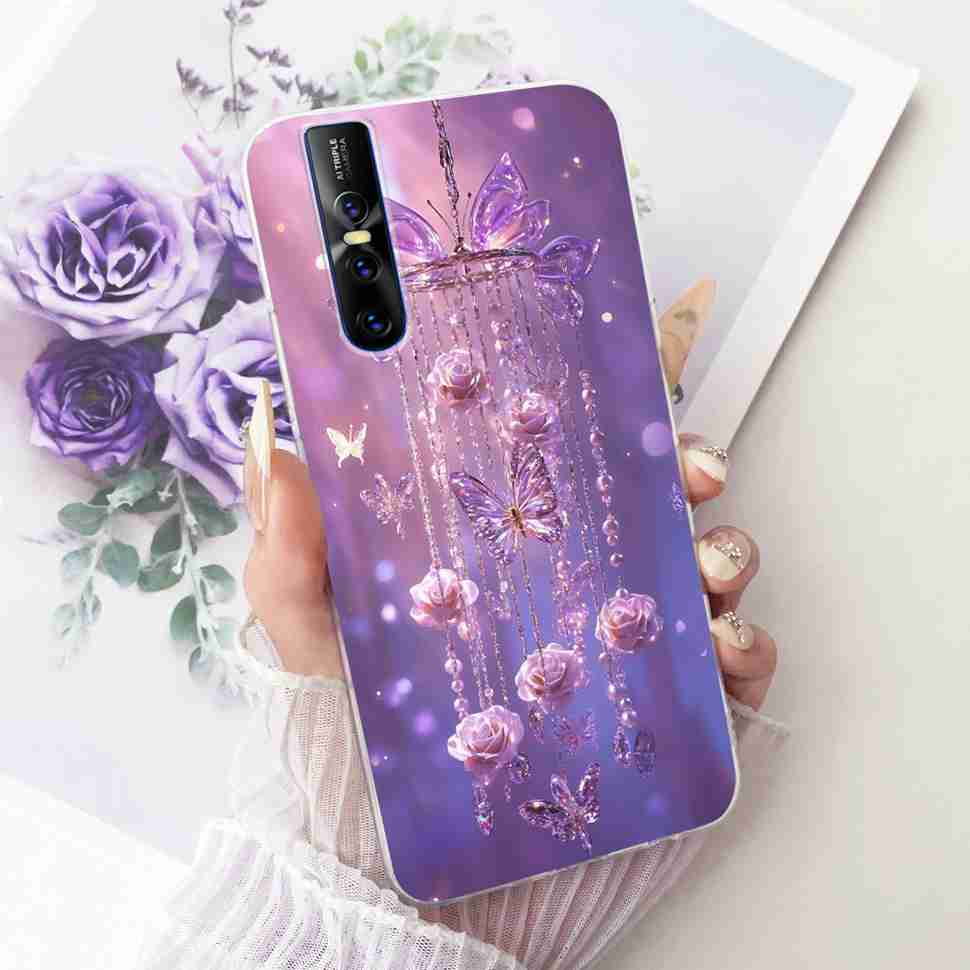 For Vivo V15 Pro Casing Soft Silicone Colorful Butterfly Cover For Vivo V 15 V15 VivoV15 Pro Fundas Capa Full Protective Case