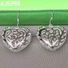 Серьги для пирсинга из стерлингового серебра 925 пробы в форме сердца с геометрическим узором, модные свадебные украшения с шармом