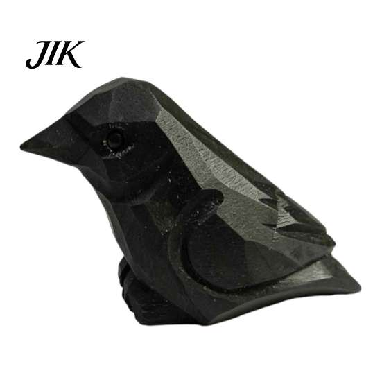 Artistic Wooden Bird Sculpture Hand Carved Basswood Ornament, Bird/Chicken/Crow/Duck Shape, Solid Wood Raven Decor Minimalist Figurine for Home