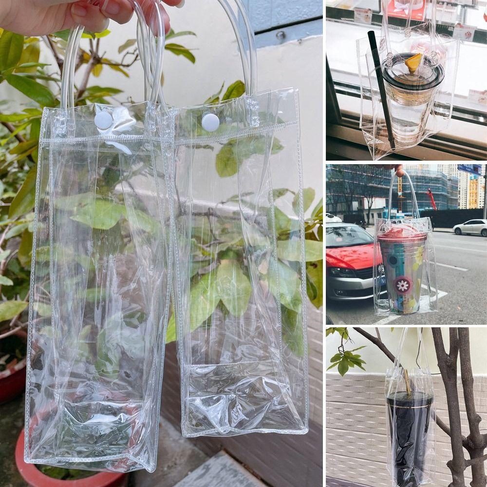 3шт прозрачная сумка с удобной ручкой, сумка для бутылок из ПВХ, чашки, крышка для бутылок, бутылка Themos