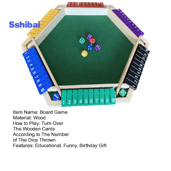 Настольная игра «Закрой коробку» с 12 кубиками, для 1–6 игроков Дети Взрослые Семейное развлечение Обучающая стратегия математических чисел Деревянная настольная игра Подарок на день рождения
