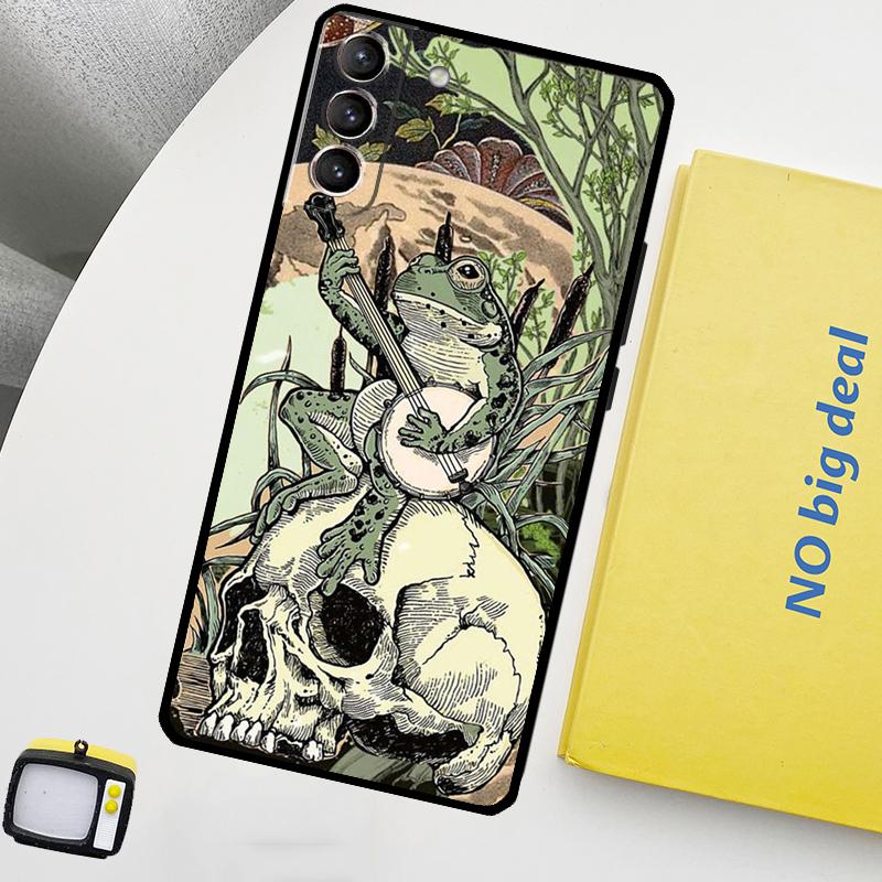 Винтажный ретро чехол для телефона с лягушкой и грибами для Samsung Galaxy S25 Ultra S20 S21 S22 S23 Plus S24 Ultra S9 S10 S25 FE