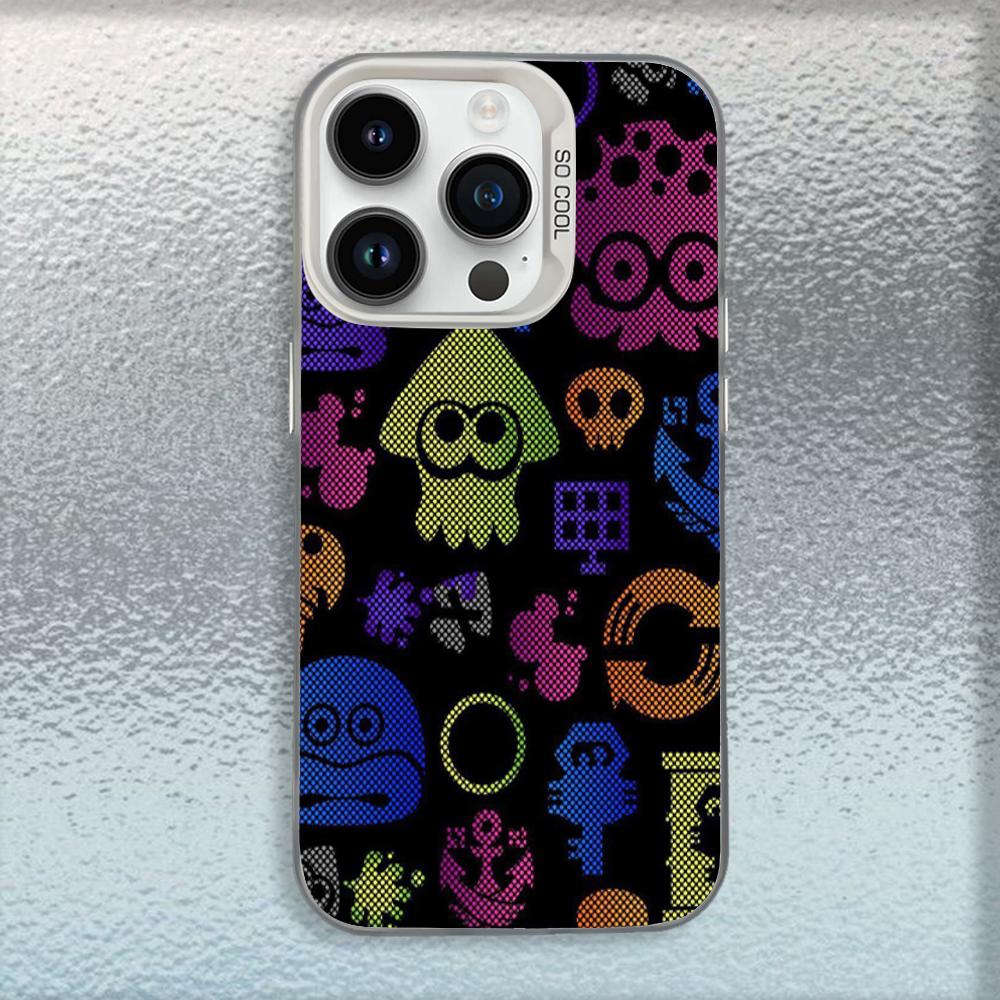 Game S-Splatoon Phone Case For iPhone 16,15,14,13,12,11,Mini,Pro,MAX White Matte Shockproof Cover