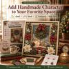 3D Christmas Handmade Fabric Poke Art Kit with Wreath Design: DIY Holiday Craft with Simple Illustrated Guide Vintage Seasonal Decoration for Adults