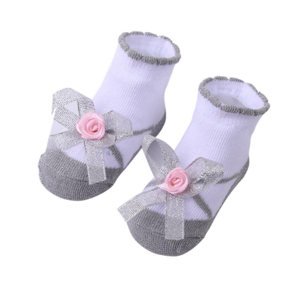 Cotton Baby Socks 0-6 Months Anklet Socks Cute Striped Lace Trim Socks