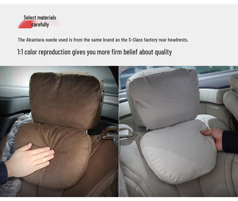 Подушка для подголовника и шеи из замши DuPont Cotton для Tesla и Mercedes-Benz S-Class/Maybach