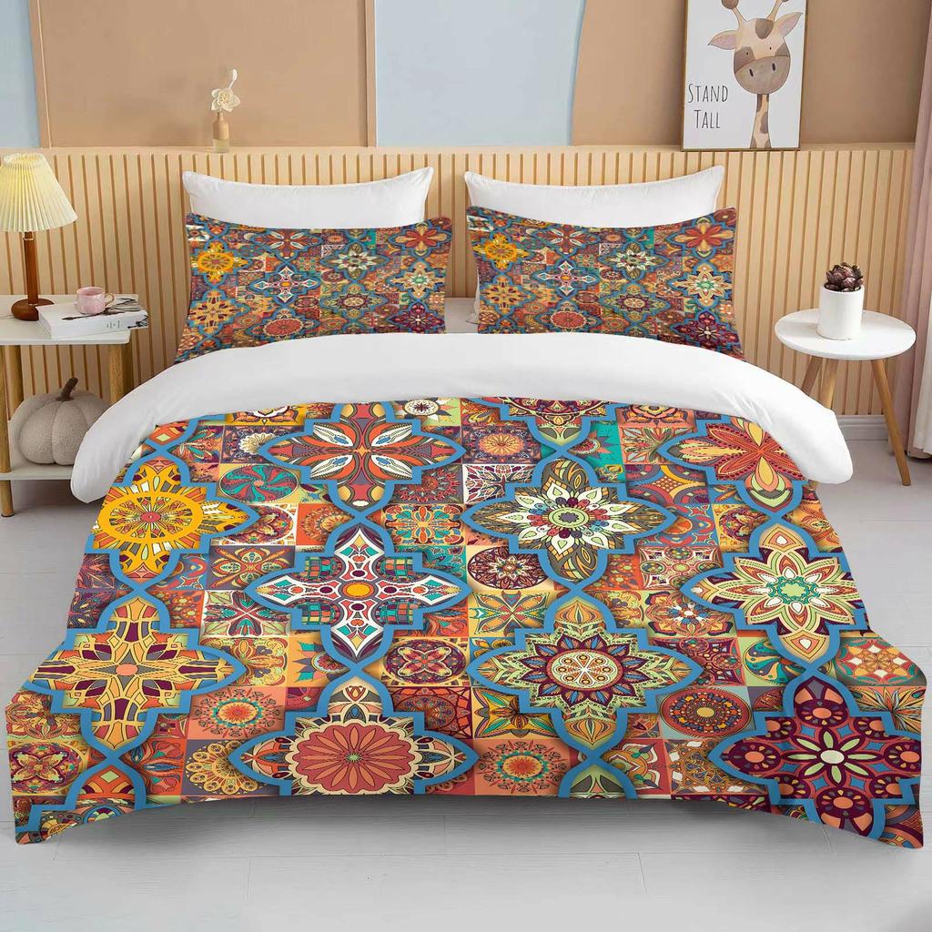 10 Размеров Комплект Постельного Белья с Принтом Мандалы Мультяшный Аниме Пододеяльник Покрывало для Одеяла Мальчики Девочки Дети Взрослые Полуторный Кинг Подарки