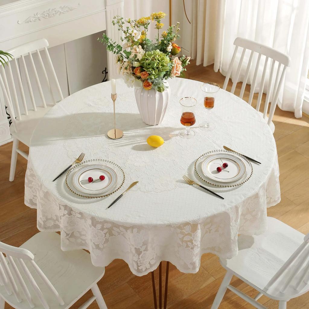 Многоразмерная настольная ткань для горячего тиснения из ПВХ, водонепроницаемая, маслостойкая, не стираемая, круглый коврик для стола, утолщенная бытовая ткань для обеденного стола