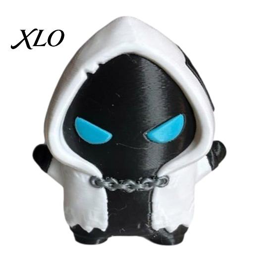 Skull Collection Decor 2Pcs Video Game Inspired Skeleton Figurine, 3D Printed Grim Reaper Figure, Halloween Party Mini Gothic Decoration, Collectible