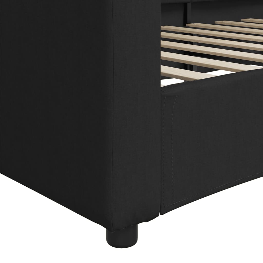 Daybed Black 90x200 cm Fabric