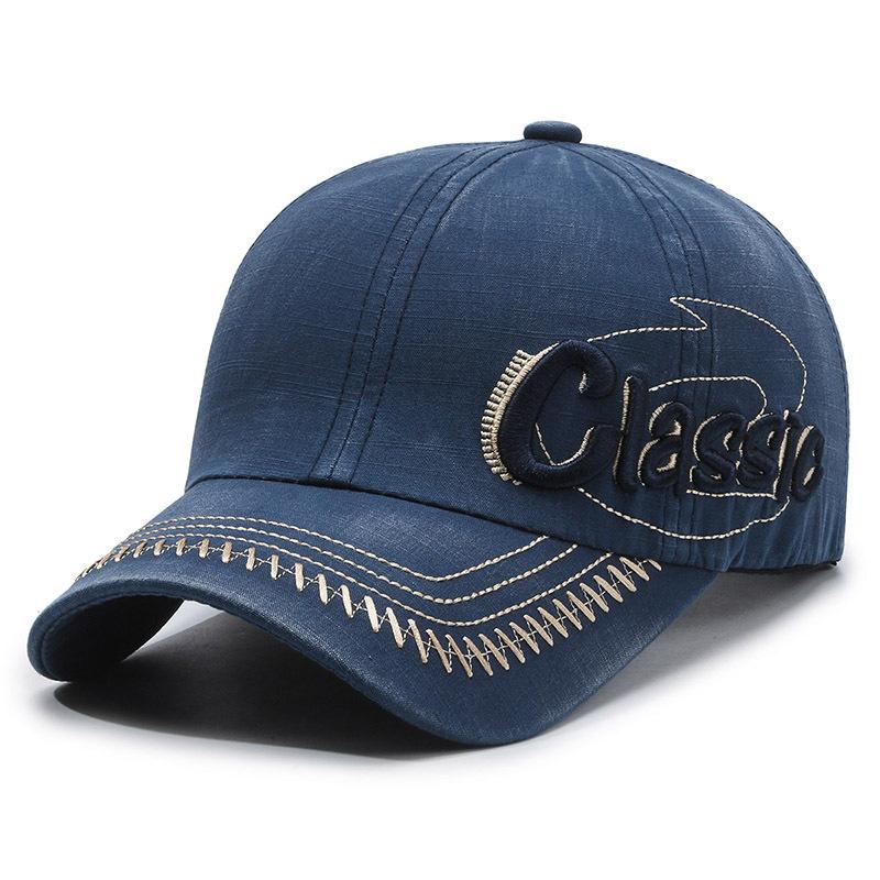 Sub-letter embroidery old versatile hat peaked cap women's outdoor street washing new soft top baseball cap men