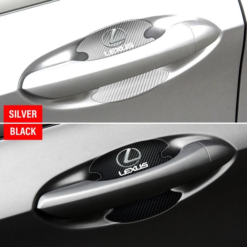 Interior Stickers Carbon Fiber Car Door Handle Protection Sticker Emblem Accessories For Lexus RX 300 IS 250 300 GX 400 460 UX 2