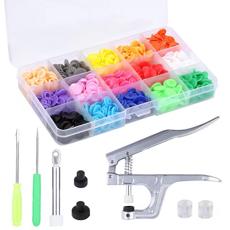 Fenrry 85/150/170/360Sets T5 Пластиковые кнопки-застежки-кнопки Плоскогубцы Набор швейных инструментов Пресс-машина Аксессуары для одежды из смолы