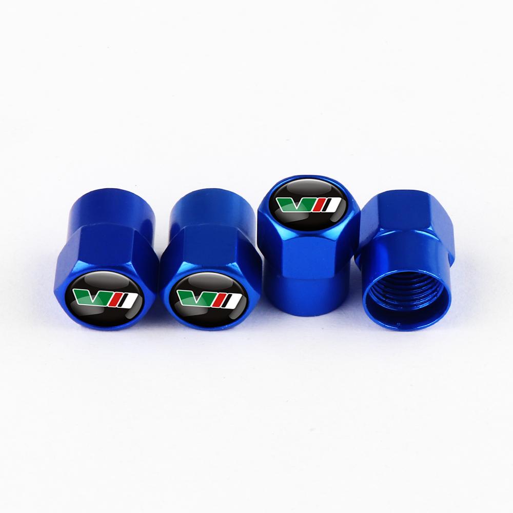 BAUN9 4pcs Car Styling Aluminum Emblem Wheel Tire Valve Stem Air Caps For Skoda Octavia Fabia Rapid Yeti Superb Octavia A5 A7 VRS VII
