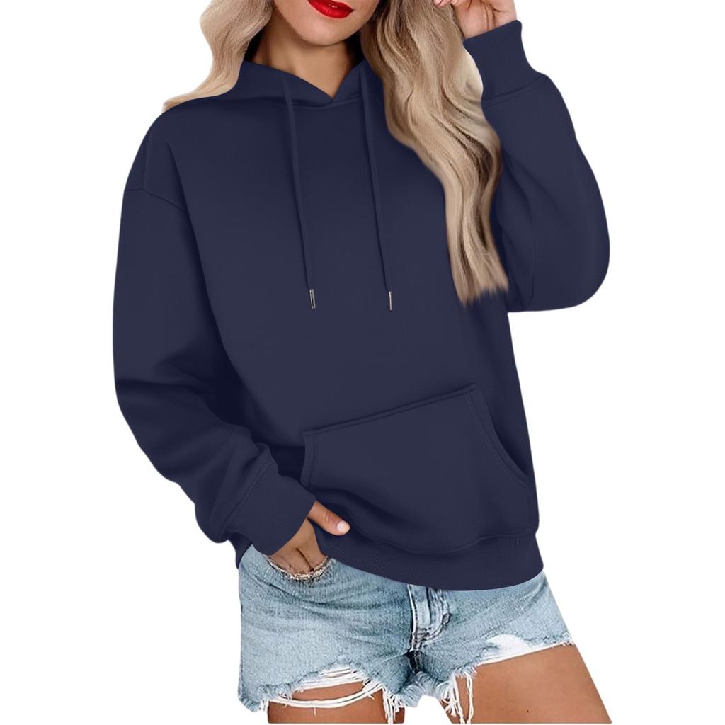 Женская повседневная свободная спортивная толстовка с капюшоном и рукавами реглан из гладкой ткани