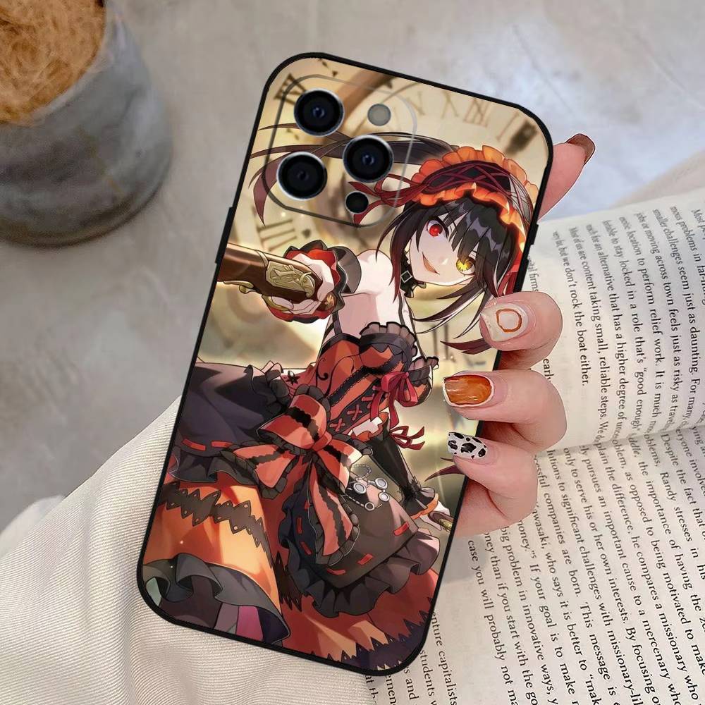 Чехол для телефона Date A Live Токисаки Куруми Для iPhone 17,16,15,14,13,12,11 Plus,Pro Max,XS,Мягкий силиконовый черный чехол