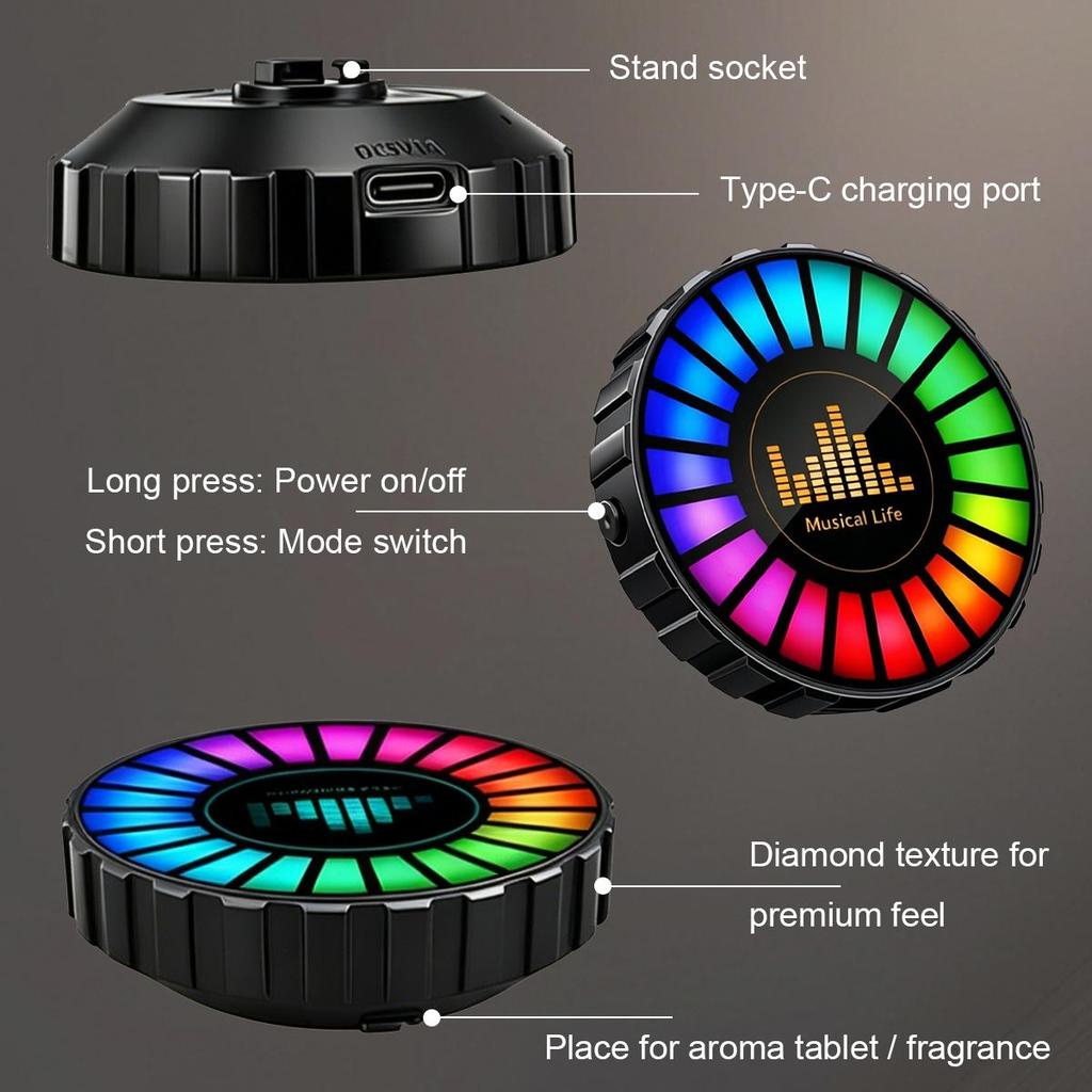 Универсальный автомобильный освежитель в дефлектор с LED-подсветкой, RGB-лампой с датчиком звука, автозапуском/остановкой, умный диффузор для ароматерапии, аксессуары для стайлинга интерьера автомобиля