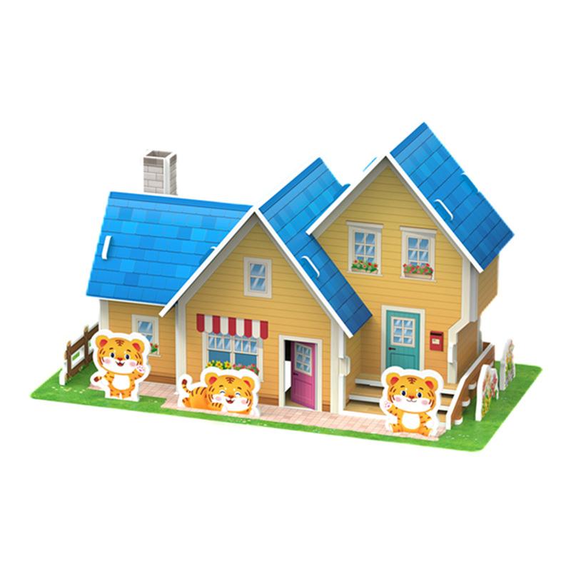 Детский 3D стерео пазл Мультяшный дом Замок Модель здания Сделай сам Ручная работа Раннее обучение Развивающие игрушки Подарок для детей