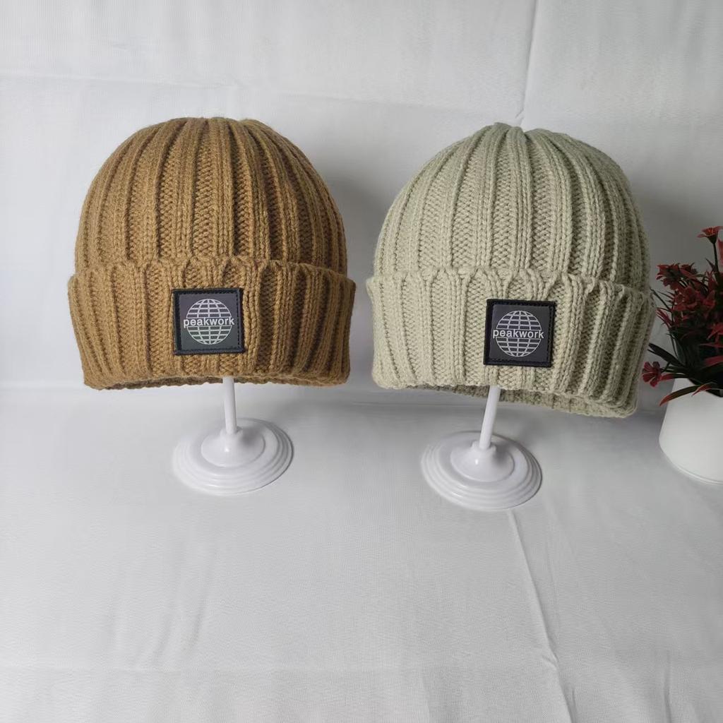 Wool hat women's versatile patch, winter face small ear protectors thickened warm knitted hat big head circumference couple cold hat