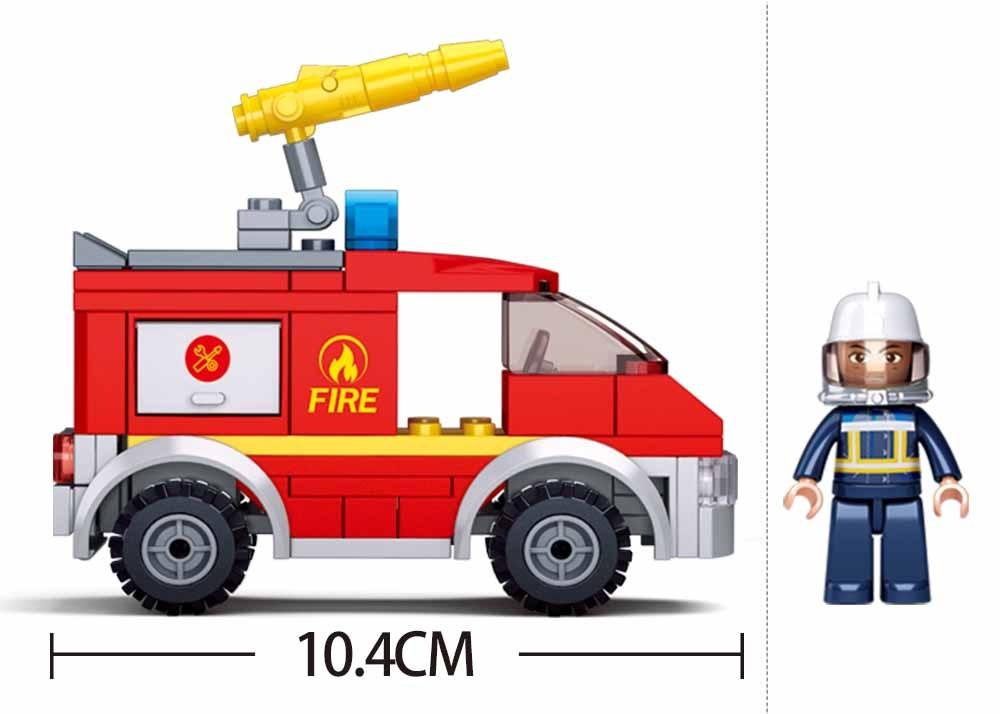 Klocki Sluban Fire Wóz Strażacki I Dystrybutor 136 - B0623