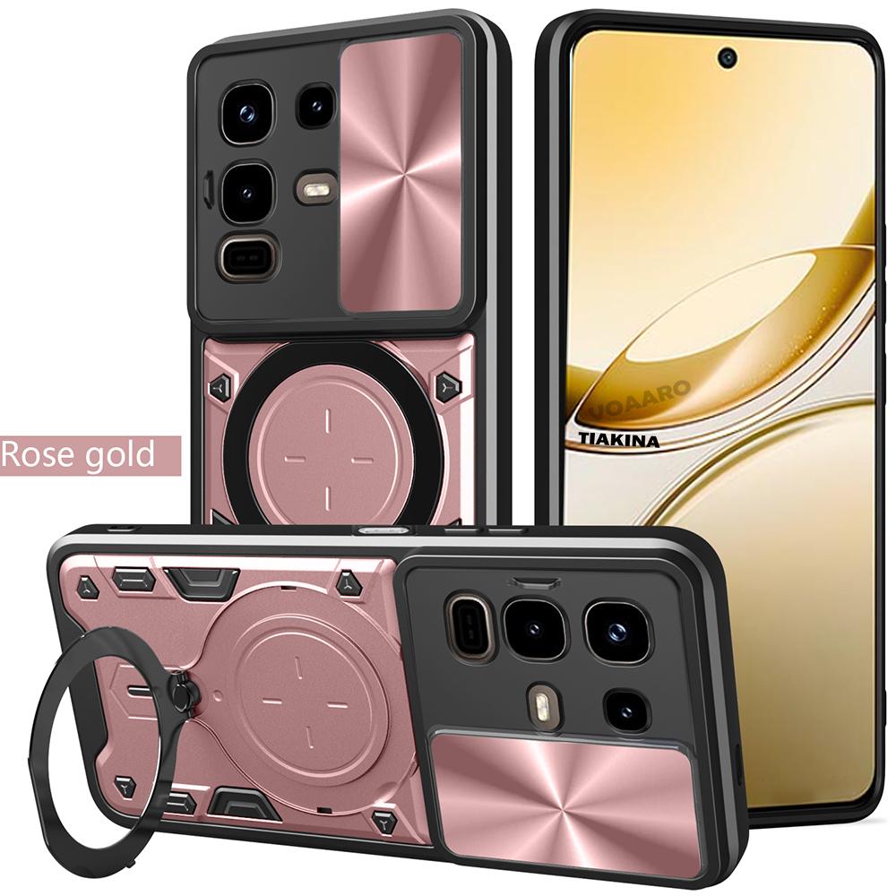 Slide Lens Armor Funda for Infinix Note 50X 5G Case for Infinix Note 50 Pro 4G Plus 5G Case Magnetic Ring Stand Holder Cover