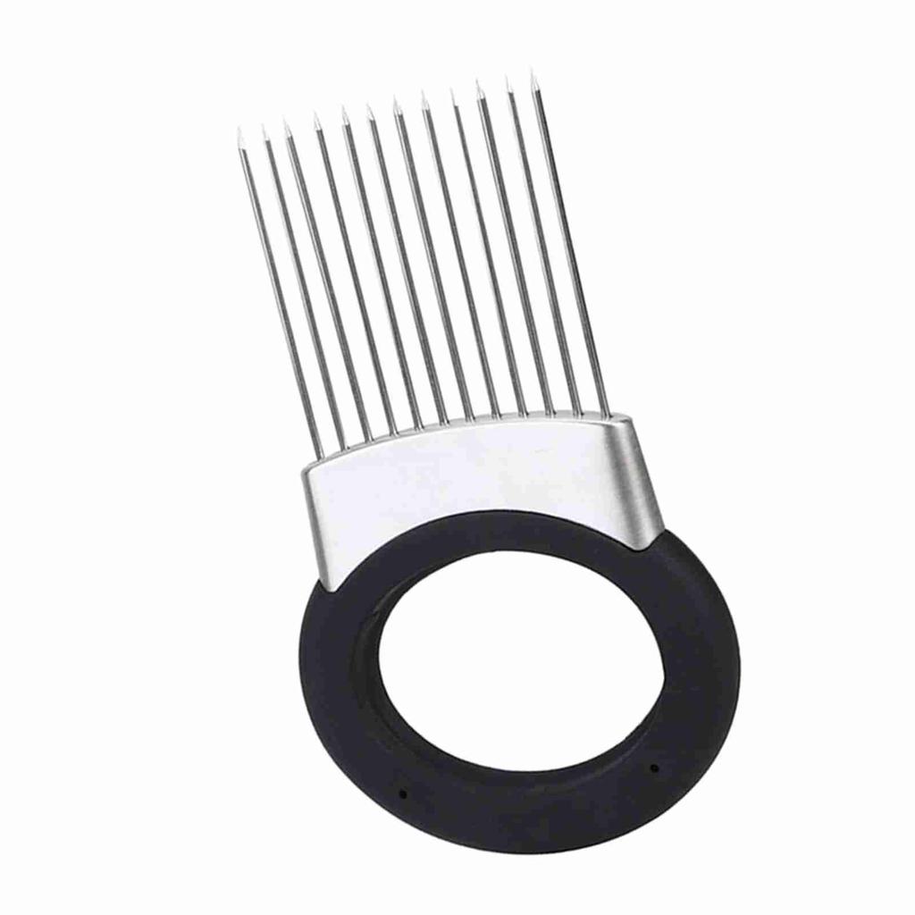Onion Holder Vegetable Potato Cutter Slicer Stainless Steel Fork Slicing with Odor Remover