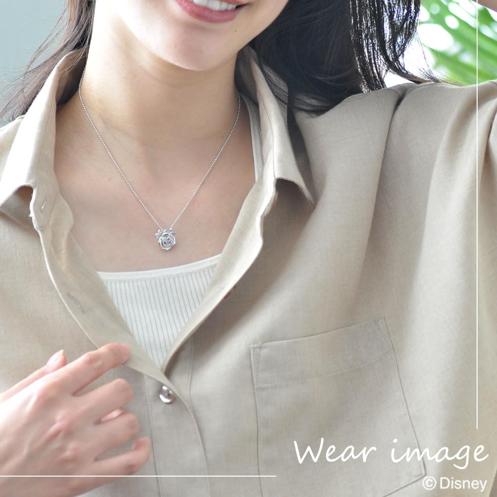 Disney Princess Beauty and the Beast Belle Silver Pendant Necklace Cubic Zirconia [Disney] (VPCDS20051)