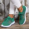 Модные легкие дышащие кроссовки для женщин, нескользящие, трикотажные, зеленые, женские, мягкая подошва, без застежек, повседневные, балетки, размер плюс 43