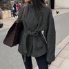 Элегантное модное шнурованное длиннорукавное пальто для женщин осенью и зимой