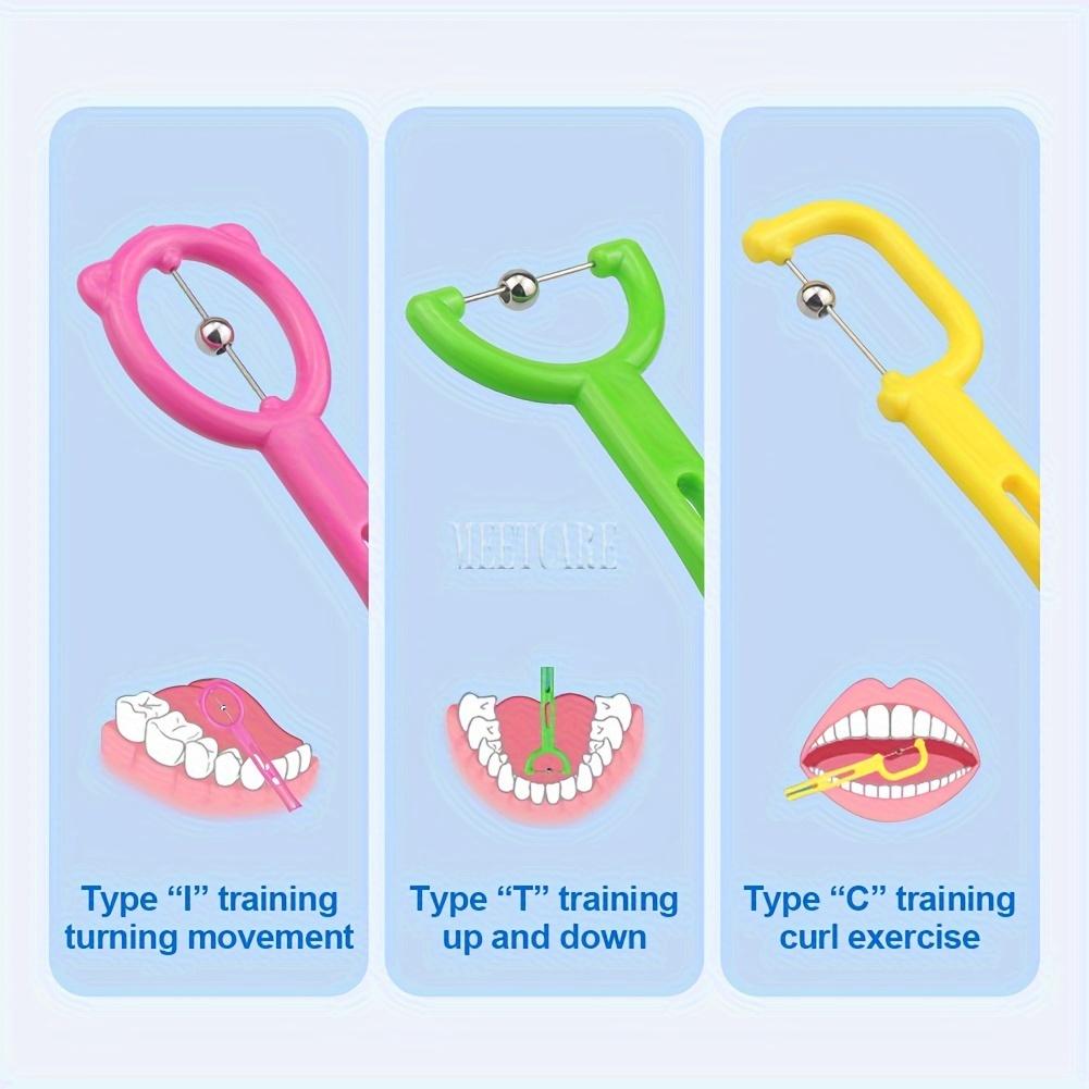 Детский тренажер кончика языка из 3 частей Упражнение для ухода за полостью рта Гибкость языка Тренировка Аутизм Терапия Инструмент для произношения