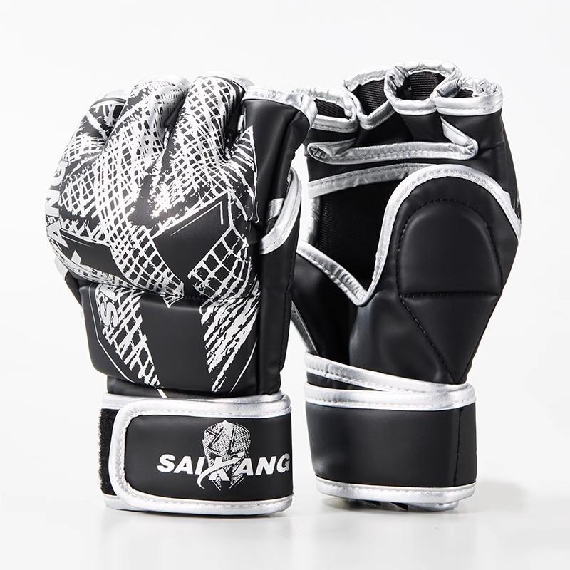 Professional Half-Finger Boxing Gloves Men MMA Muay Thai Sandbag Training PU Leather M L Size