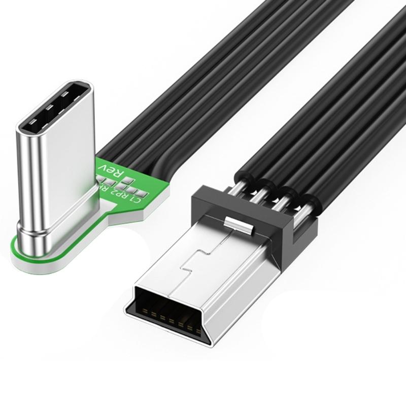 Угловой кабель Type C влево к USB для автомобильных видеорегистраторов, камер. Прочный силиконовый кабель-переходник Type C на USB.