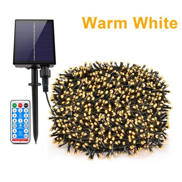 Быстрая солнечная перезаряжаемая гирлянда, солнечная наружная светодиодная гирлянда для патио, рождественская гирлянда, украшение, свадебный сад, газонная лампа