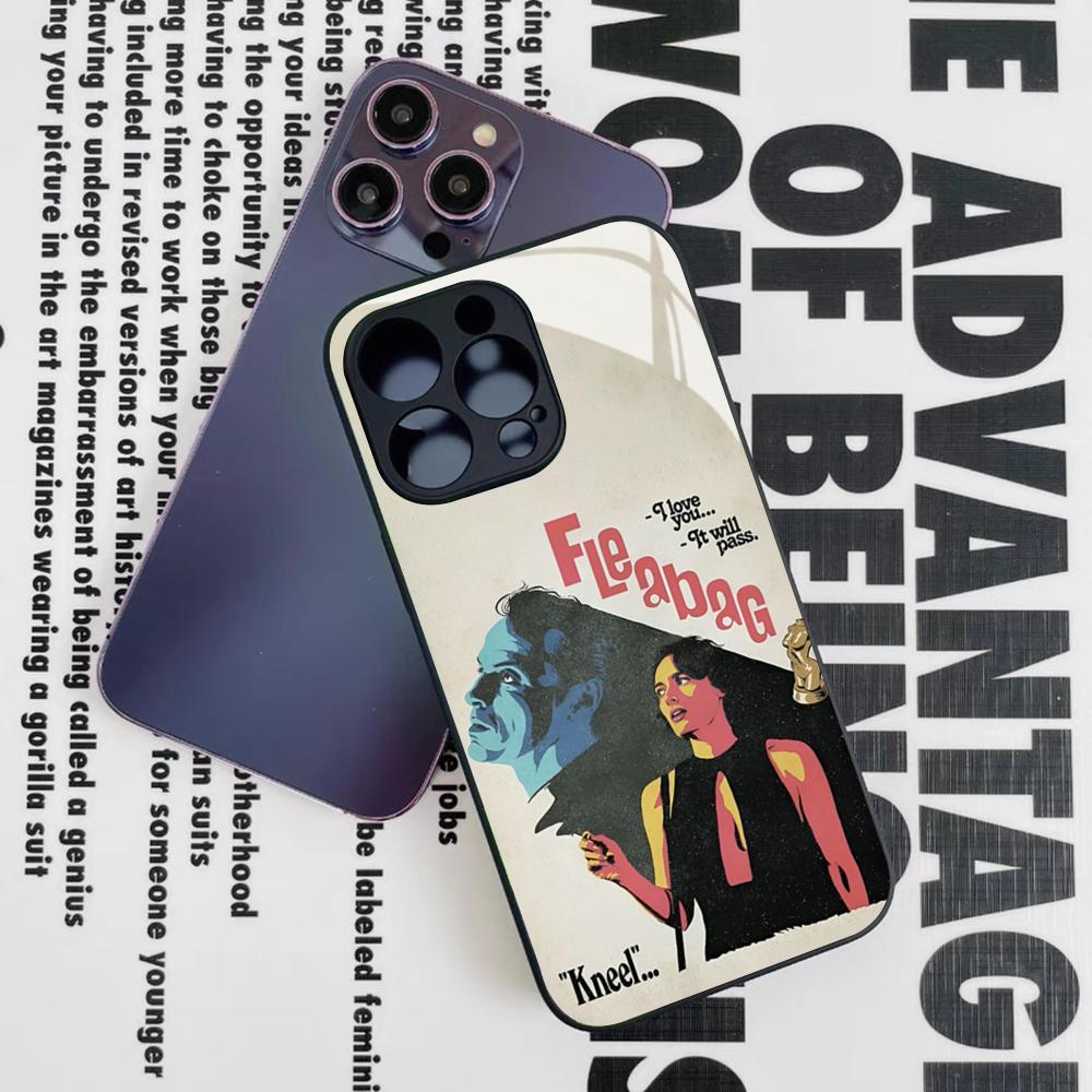 Чехол для телефона F-Fleabag TV Series для Iphone 17 16 15 14 12 11 13 Pro Max Mini X Air Puls Черное Стеклянное Покрытие