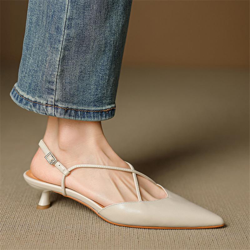 Модные новые летние сандалии из овечьей замши, женская обувь, сандалии с острым носком для женщин, модные сандалии с закрытым носком, обувь ручной работы из натуральной кожи