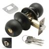 Wolfpack Door Knob with Key with Black Lock for Entry